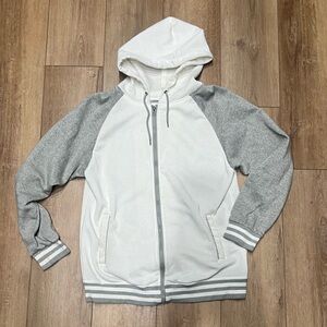 Rue21 Carbon Athletic Zip Up Hoodie Sweatshirt in Gray and White Men’s XL